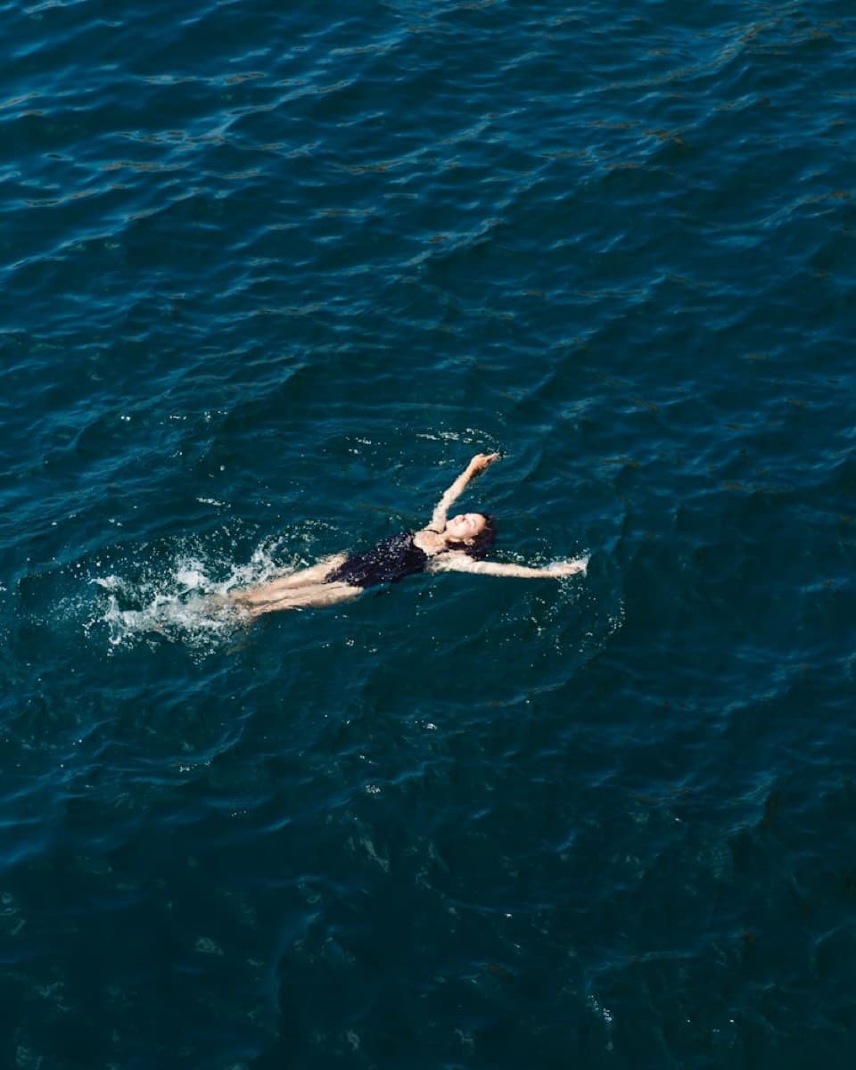 Sample photo: swimming in blue water